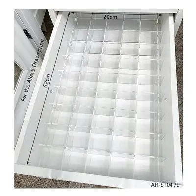 (AR-ST04 - 52cm) ANON DIY Drawer Divider Set For ALEX And Drawers,Acrylic Customizable in-Drawer