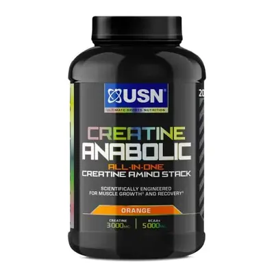 USN Creatine Anabolic all in One Creatine Amino Muscle Building Stack, Orange, 900g