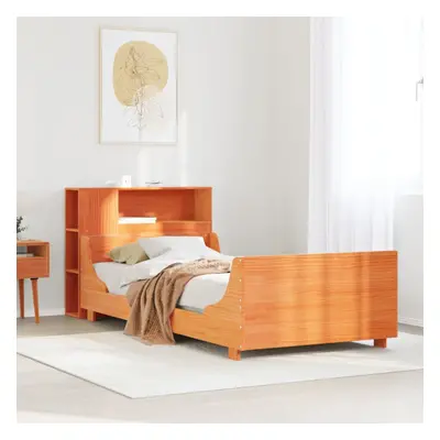 vidaXL Bed Frame without Mattress Wax Brown 100x200 cm Solid Wood Pine