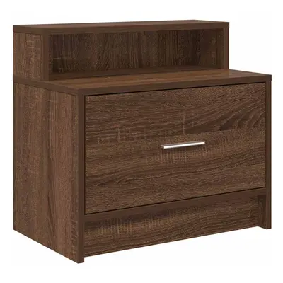 (brown oak, pcs) vidaXL Bedside Cabinet with Drawer Concrete Grey 51x31x47 cm bedside table