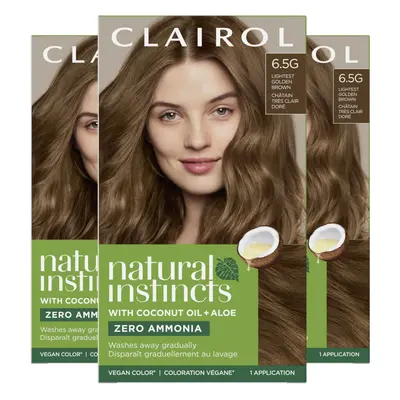 Clairol Natural Instincts Demi-Permanent Hair Dye 6.5G Lightest Golden Brown Hair Color Pack of