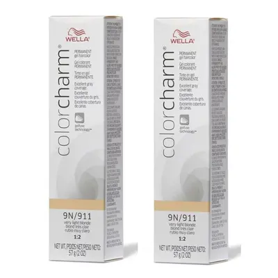 (9N - Pack of 2) 9N/911 Very Light Blonde Wella Color Charm Permanent Gel