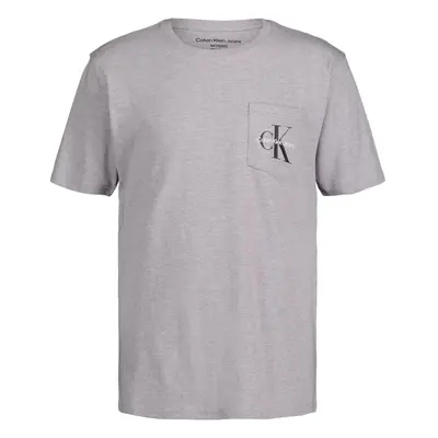 Calvin Klein Boys Short Sleeve Pocket Logo Crew Neck TShirt Soft Comfortable Relaxed Fit Grey