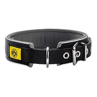 Neoprene Reflect BVB Dog Collar, Nylon, Neoprene Padded, Reflective, (M-L), Black/Yellow