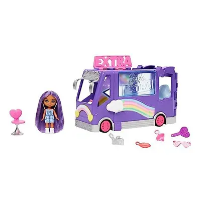 Sets, Barbie Extra Mini Vehicle Playset with Doll, Expandable Tour Bus, Clothes and Accessories,