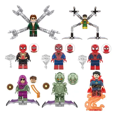 8PCS Super Hero Dr. Octopus Green Goblin Spider-Man Blocks Minifigures Children's Toy Kids Gifts