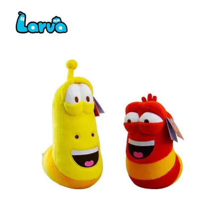 (2pcs (red + yellow), 9") Larva Yellow Red Plush Toys Action Figures Soft Stuffed Dolls Kids Gif