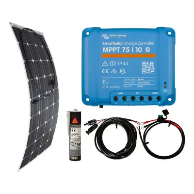 (White) Victron 100w Flexi Solar Panel Kit battery charging MPPT Controller Sikaflex - Choice of