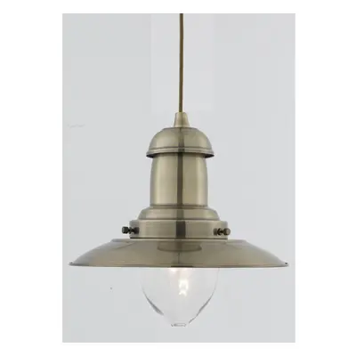 Classic Style Ceiling Pendant With Clear Bell Glass -AB