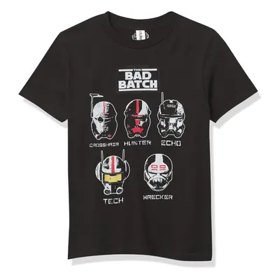 Star Wars Bad Batch Helmet Group Boy's Premium Solid Crew Tee Black Medium