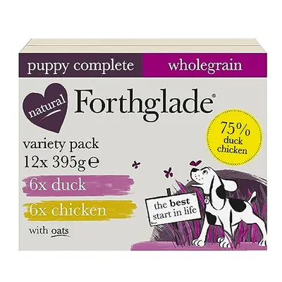 Forthglade Complete Natural Wet Dog Food - Wholegrain Variety Pack (12 x 395g) Trays - Chicken &