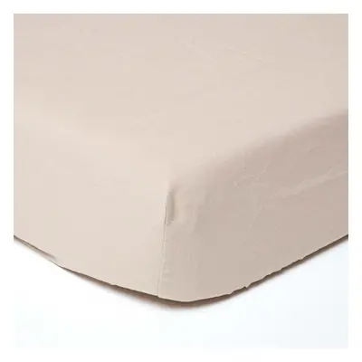 (Natural, Single) Linen Deep Fitted Sheet