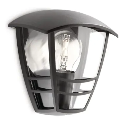 Philips myGarden Creek Outdoor Wall Light Black (Requires x W E27 Bulb)