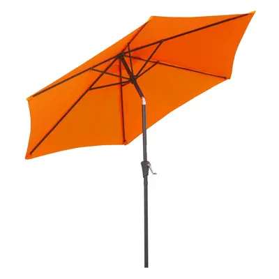 Outsunny Patio Umbrella Parasol Sun Shade Garden Aluminium Orange 2.6M