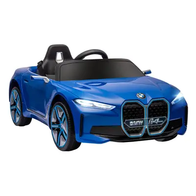 HOMCOM BMW i4 Licensed 12V Kids Electric Ride-On Car w/ Remote Control - Blue