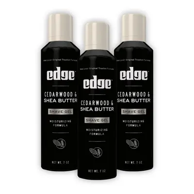 Edge Shave Gel for Men Cedarwood & Shea Butter 7oz (3 Pack) - Shaving Gel For Men That Moisturiz