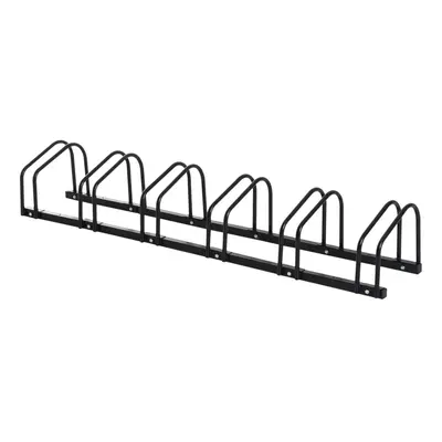 HOMCOM Bike Parking Rack Bicycle Locking Storage Stand for Cycling Black