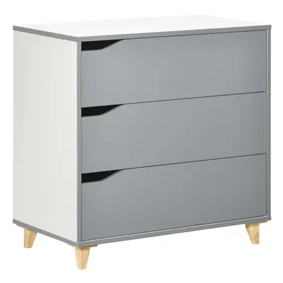 HOMCOM Chest of Drawers, Drawer Unit Storage Organiser for Bedroom, Grey