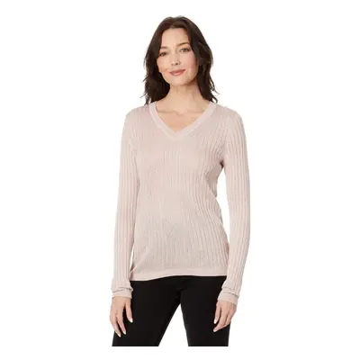 Tommy Hilfiger Women's Lightweight Vneck Metallic Sweater Ballerina P