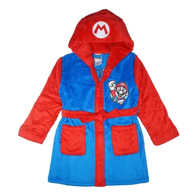 Super Mario Little/Big Boys' Soft Hooded Fleece Sleepwear Bathrobe - Plush Robe for Kids Mario 1