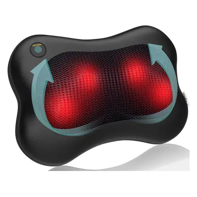 Zyllion Back and Neck Massager with Heat - 3D Deep Tissue Shiatsu Massage Pillow for Chair Car a