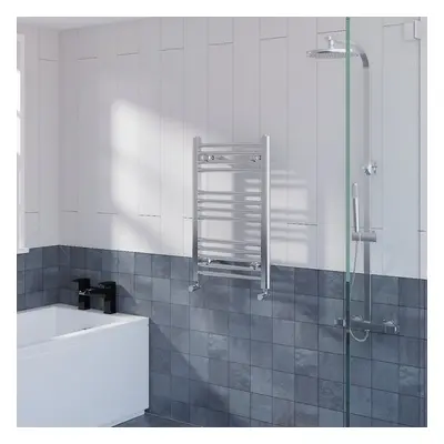 WarmeHaus Straight Heated Towel Rail Radiator Ladder for Bathroom Wall Mounted Chrome 700x450mm