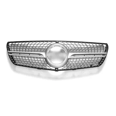 Diamond Look Front Bumper Grille Grill Silver For Mercedes Benz Vito