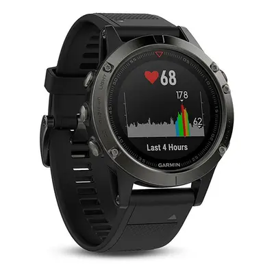 Garmin Fenix Multisport GPS Watch?Wrist HRM?GLONASS?47mm?Slate Gray+Black Band