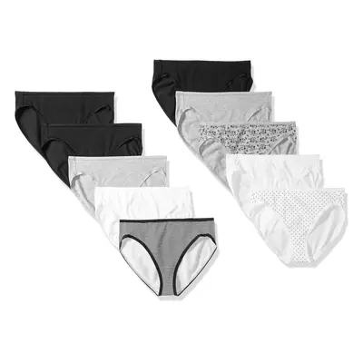 Amazon Essentials Women's Cotton High Leg Brief Underwear (Available in Plus Size) Pack of Neutr