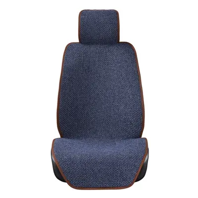 (1 seat blue) Flax Car Seat Cover Automobile Big Size Linen Seat Cushion Pad Mat Washable