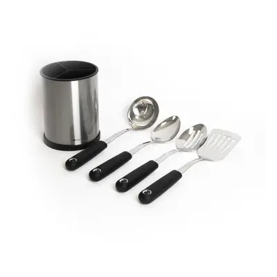 MasterClass piece Stainless Steel Utensils Set and Utensil Holder