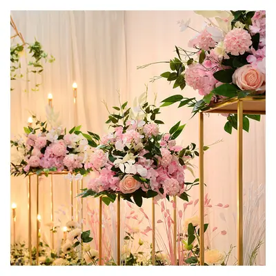 (25cm W x 25cm D x 100cm H) Gold Flower Vase Column Stand for Home Party Wedding Decorations