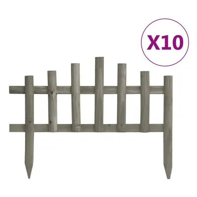 vidaXL 10x Firwood Lawn Edgings 4.4 m Border Panel Fence Barrier Home Garden