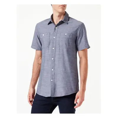 Amazon Essentials Mens Short-Sleeve chambray Shirt grey Medium