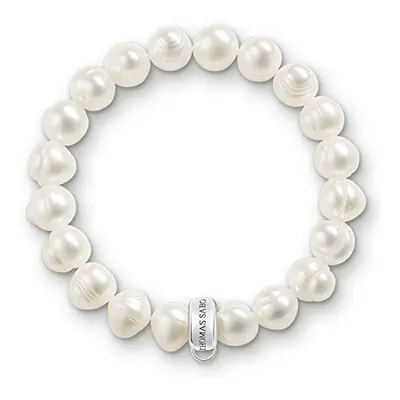 Thomas Sabo Women Charm Bracelet Freshwater Pearl Charm Club Sterling Silver X0041-082-14