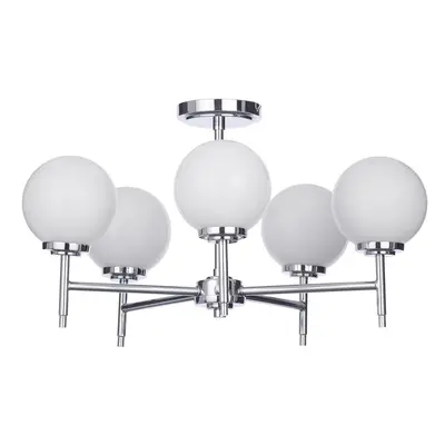 Litecraft Preston Ceiling Light Bathroom Semi Flush Arm - Chrome