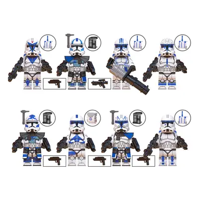 (Style O) 8pcs Star Wars Clone Trooper Cody Rex Commander fit Lego Minifigures