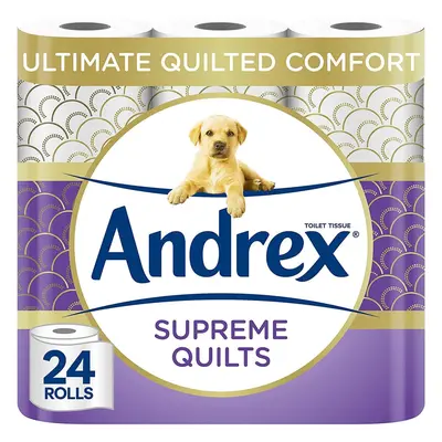 Andrex Supreme Quilts Quilted Toilet Paper ToiletRoll(Packof1)24 Count