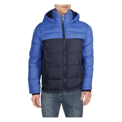 Tommy Hilfiger Mens Hooded Puffer Jacket Royal Blue color Block XX-L