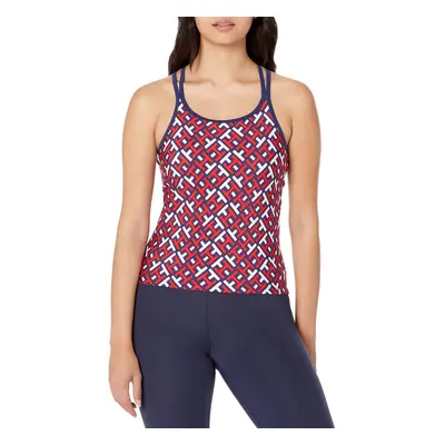 Tommy Hilfiger Women's Logo Tank Scarlet/Deep Blue Large