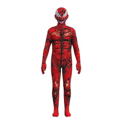 (120) Kids Venom Carnage Jumpsuit Red Fullbody Costume Suit Halloween COS Performance