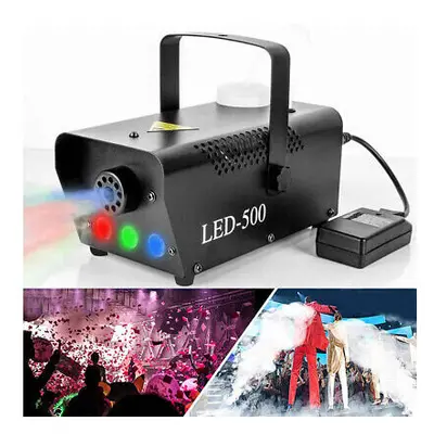 RGB LED Fog Machine Smoke Machine 500W Disco Halloween Xmas Party Stage & Remote