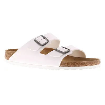 (White, (Adults')) Birkenstock Womens Flat Sandals Arizona Slip On white UK Size