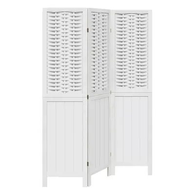 vidaXL Room Divider Panels Office Privacy Screen White Solid Wood Paulownia