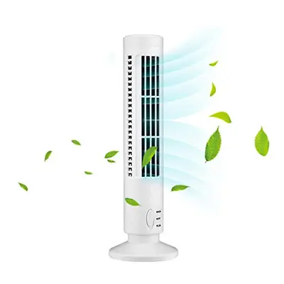 PW TOOLS 33cm Small Tower Fan, Desk Table Fan with Speeds, Portable USB Charging Mini Vertical C