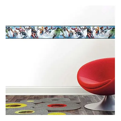 RMK11501BD Marvel Avengers Peel and Stick Wallpaper Border,Blue, Red