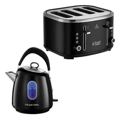 Russell Hobbs Stylevia Kettle & Slice Toaster Kitchen Set (Black)