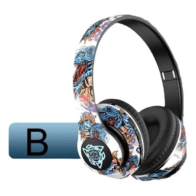 (B) The boy like Wireless noise-canceling headset Bluetooth headset, easy to fold, store and car