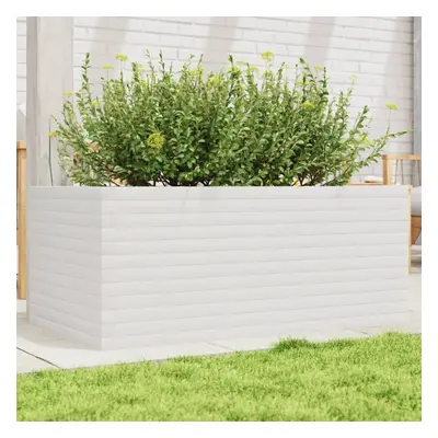 vidaXL Garden Planter Outdoor Flower Pot Planter Pot White Solid Wood Pine