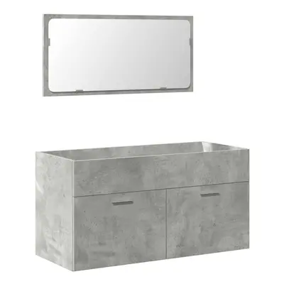 vidaXL Bathroom Cabinet with Mirror Concrete Grey Engineered Wood